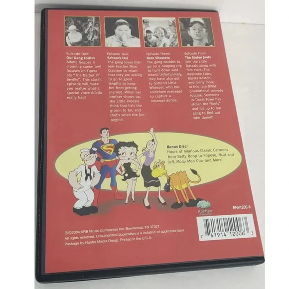 The Little Rascals 2 Disc 4 Episodes Movie Original DVD - Picture 2 of 3